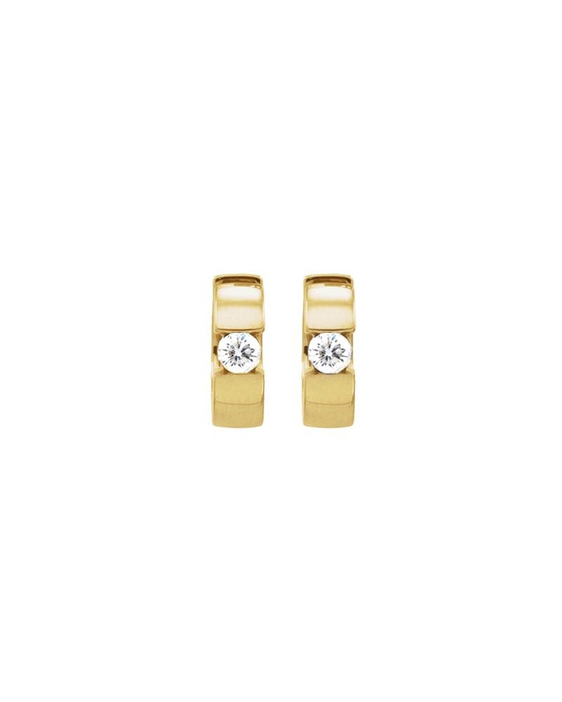 Brinco de Aro com Dobradiça em Ouro 14k com Diamantes Naturais – Modelo 5