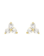 Brinco Trio em Ouro 14k com Diamantes Naturais – Amarelo 14k, 0,05 ct