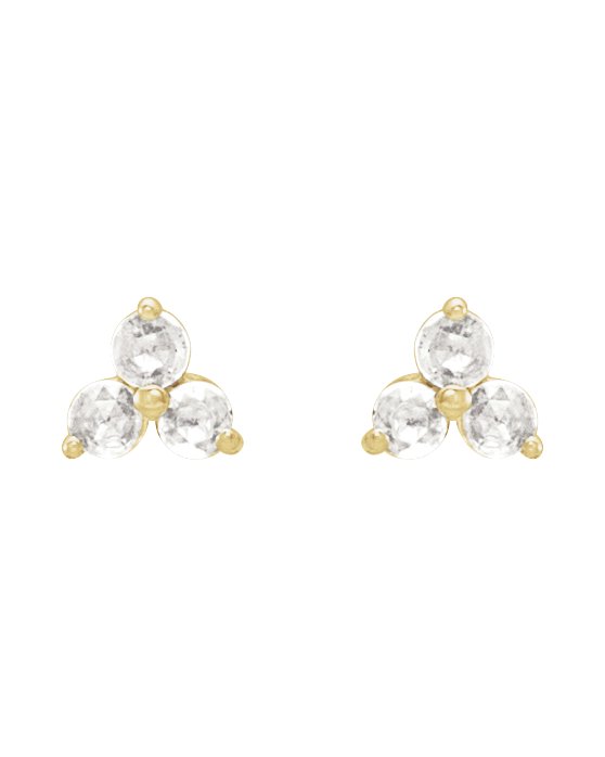 Brinco Trio em Ouro 14k com Diamantes Naturais – Amarelo 14k, 0,05 ct