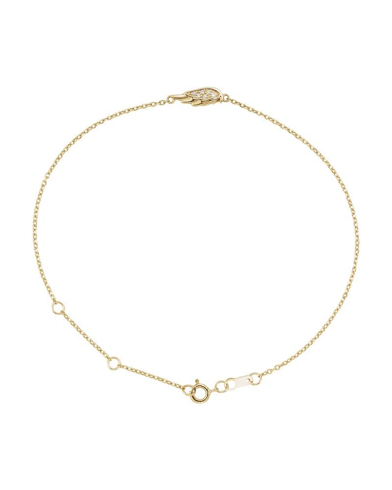 Pulseira Asa de Anjo em Ouro 14k com Diamantes Naturais