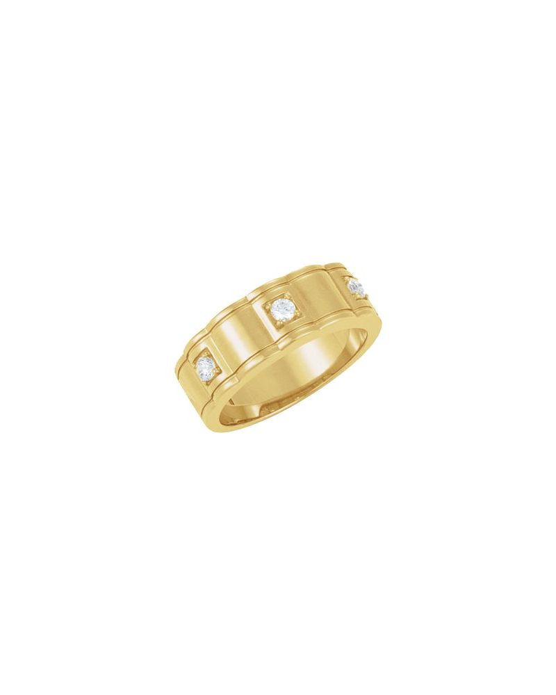 Anel Três Pedras em Ouro 14k com Diamantes Naturais – Modelo 9