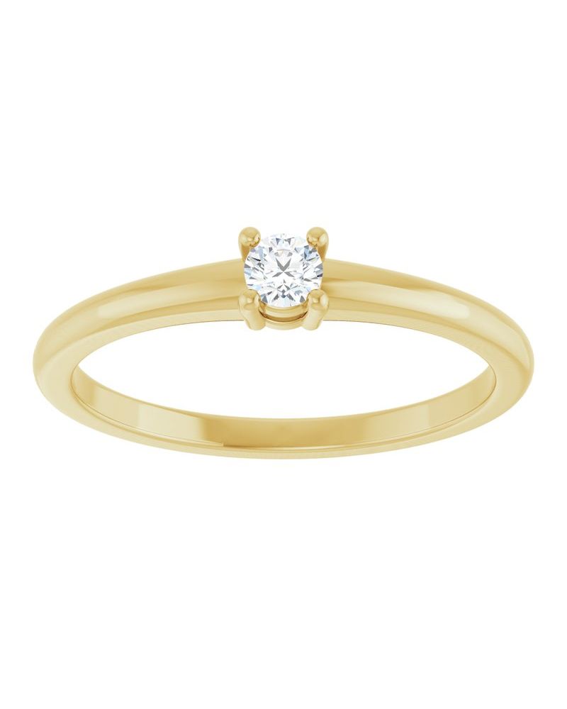 Anel Solitário em Ouro 14k com Diamantes Naturais – Modelo 8