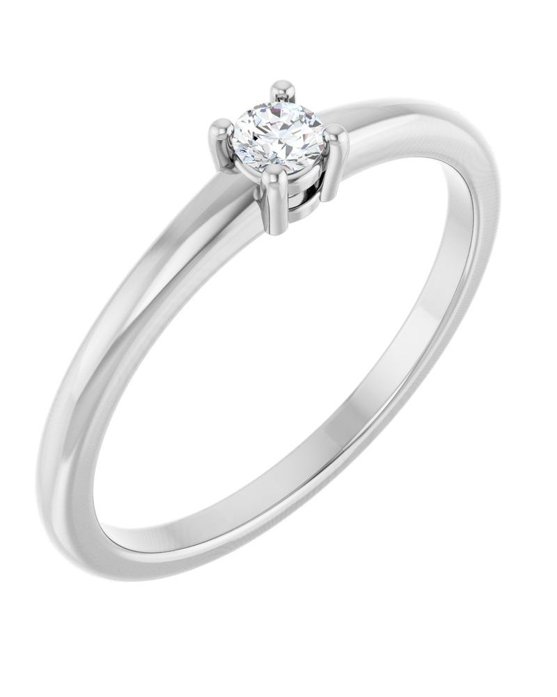 Anel Solitário em Ouro 14k com Diamantes Naturais – Modelo 8