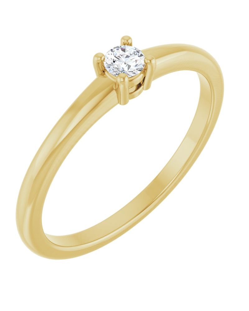 Anel Solitário em Ouro 14k com Diamantes Naturais – Modelo 8