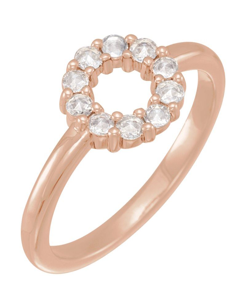 Anel Cabochão Halo em Ouro 14k com Diamantes Naturais