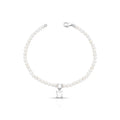Pulseira de Prata 925 com Cristais Redondos e Pérola Shell
