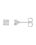 Brinco Ponto de Luz Redondo Quatro Garras Coquetel em Ouro 14k com Diamantes Naturais