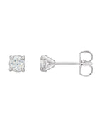 Brinco Ponto de Luz Redondo Quatro Garras Coquetel em Ouro 14k com Diamantes Naturais