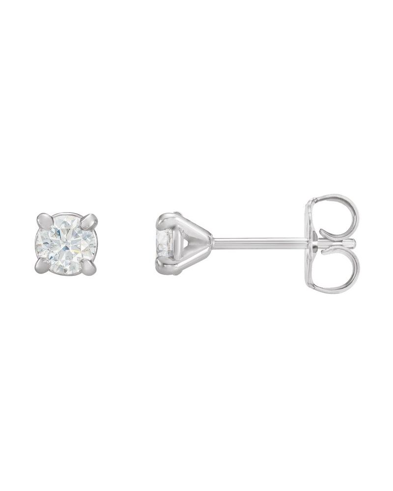 Brinco Ponto de Luz Redondo Quatro Garras Coquetel em Ouro 14k com Diamantes Naturais