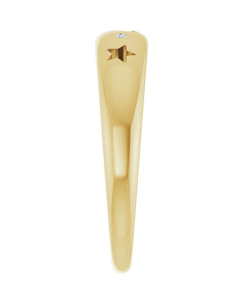 Anel Celestial Vazado Cravejado em Ouro 14k com Diamantes Naturais