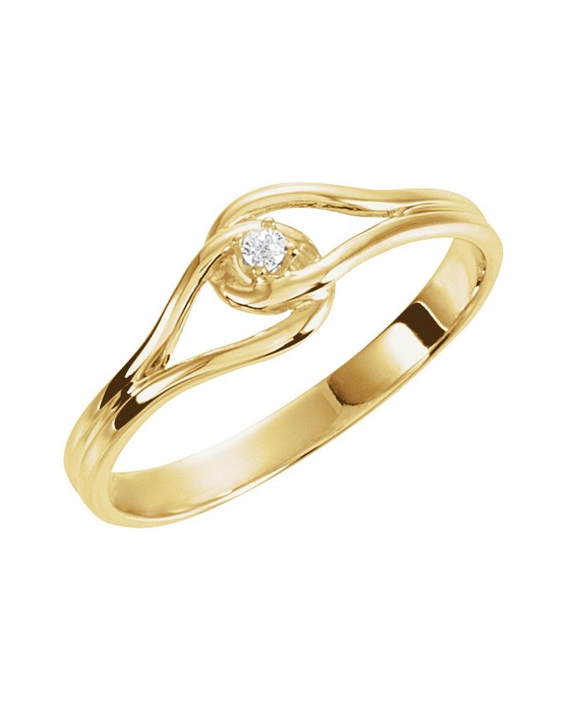 Anel Entrelaçado em Ouro 14k com Diamantes Naturais – Modelo 30