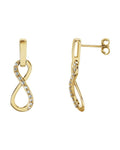 Brinco Infinito em Ouro 14k com Diamantes Naturais – Modelo 2