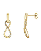 Brinco Infinito em Ouro 14k com Diamantes Naturais – Modelo 2