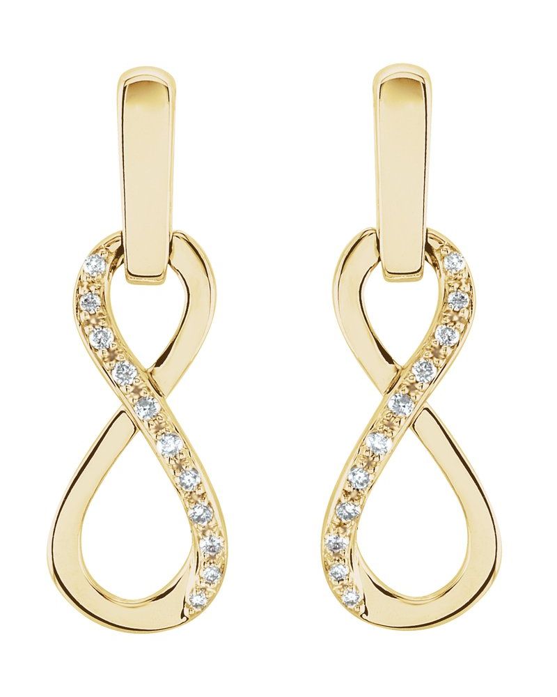 Brinco Infinito em Ouro 14k com Diamantes Naturais – Modelo 2