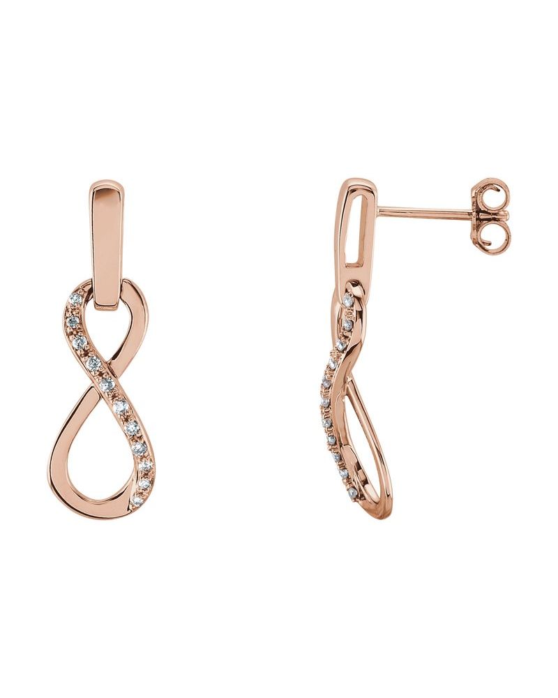 Brinco Infinito em Ouro 14k com Diamantes Naturais – Modelo 2