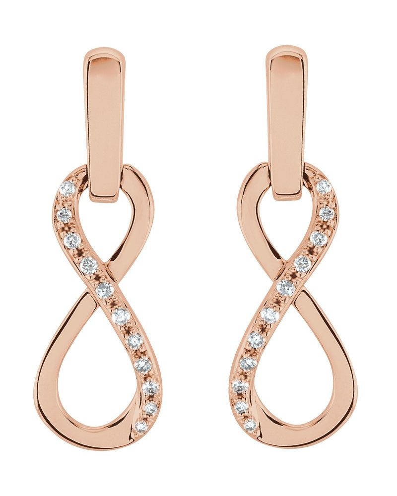 Brinco Infinito em Ouro 14k com Diamantes Naturais – Modelo 2