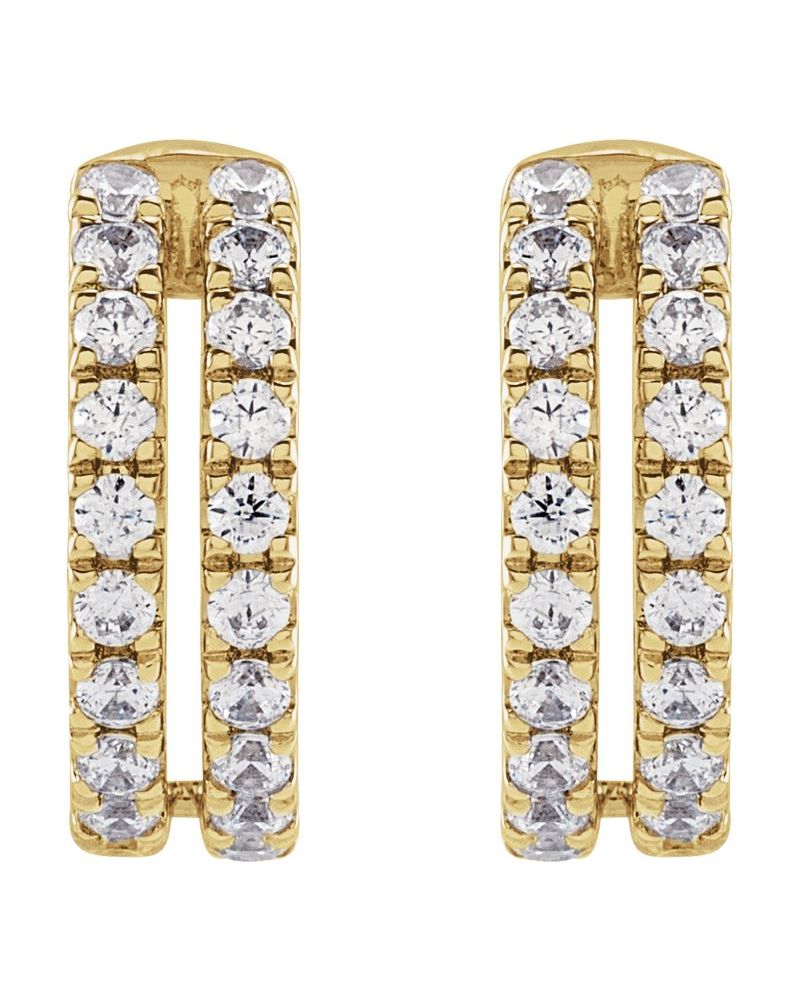 Ear Cuff Vazado em Ouro 14k com Diamantes de Laboratório