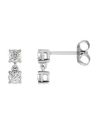 Brinco Duas Pedras em Ouro 14k com Diamantes de Laboratório – Modelo 2