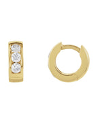 Brinco de Aro com Dobradiça em Ouro 14k com Diamantes de Laboratório