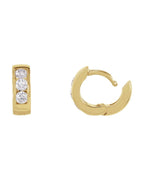 Brinco de Aro com Dobradiça em Ouro 14k com Diamantes de Laboratório