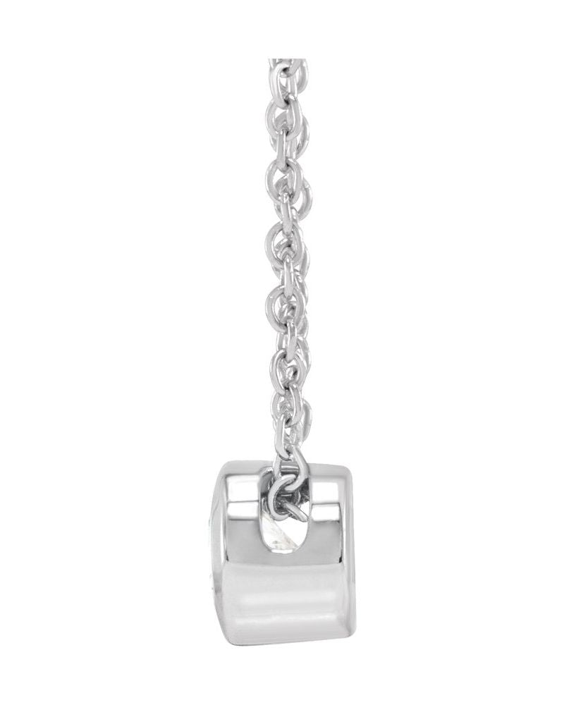 Colar Solitário com Cravação Bezel em Ouro 14k com Diamantes de Laboratório – Modelo 3