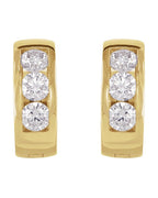Brinco de Aro com Dobradiça em Ouro 14k com Diamantes de Laboratório