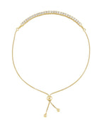 Pulseira Gravatinha Ajustável em Ouro 14k com Diamantes de Laboratório
