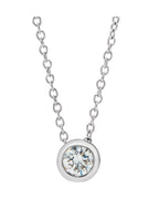 Colar Solitário com Cravação Bezel em Ouro 14k com Diamantes de Laboratório – Modelo 3