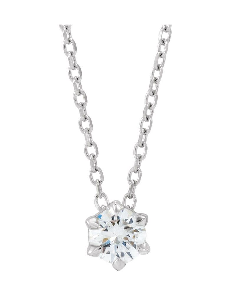 Colar Solitário em Ouro 14k com Diamantes de Laboratório – Modelo 3