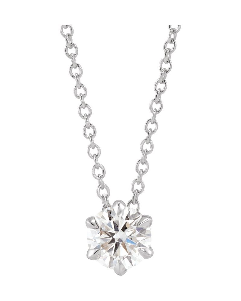 Colar Solitário em Ouro 14k com Diamantes de Laboratório – Modelo 3