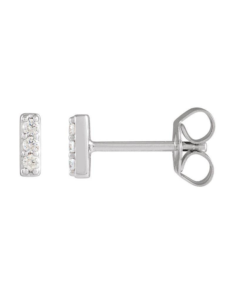 Brinco Barra Cravejado em Ouro 14k com Diamantes Naturais – Modelo 6