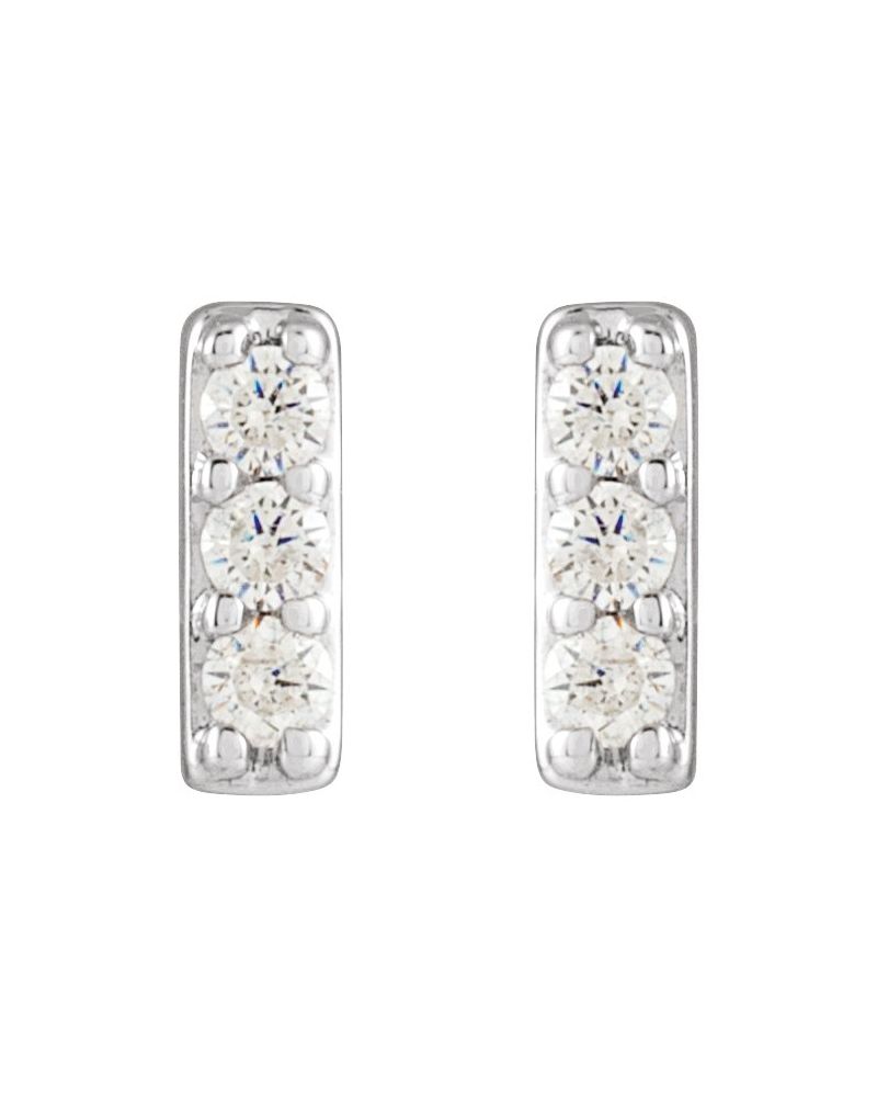 Brinco Barra Cravejado em Ouro 14k com Diamantes Naturais – Modelo 6
