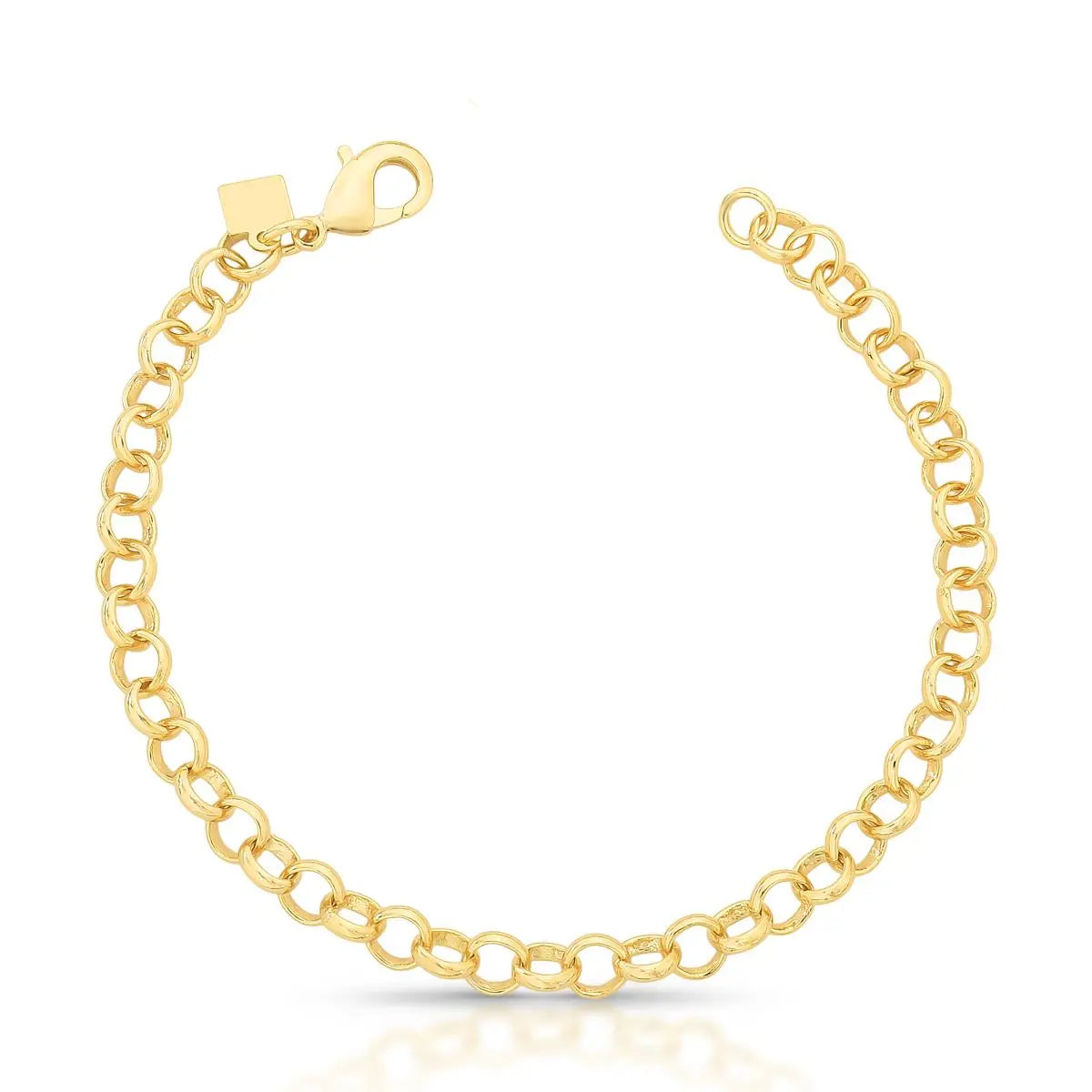 Pulseira Folheada a Ouro Lisa com Elos Redondos
