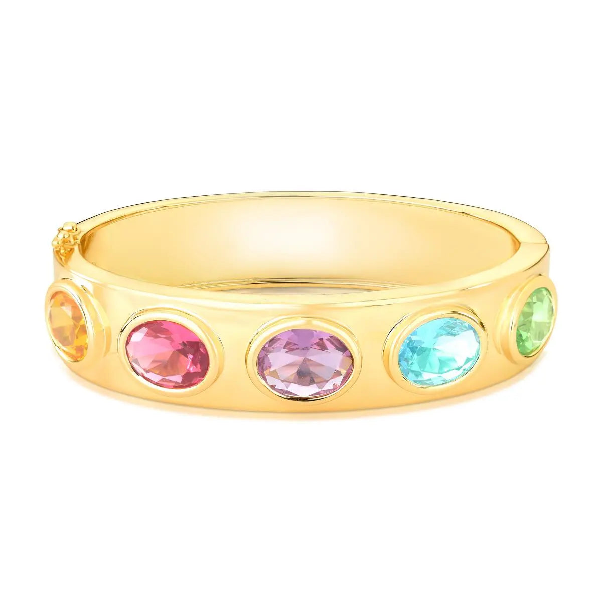 Bracelete Folheado a Ouro com Cristais Ovais