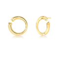 Brinco Folheado a Ouro Curvo Liso e Cristal