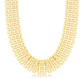 Colar Folheado a Ouro Retangular e Oval Intercalado em Sete Fileiras