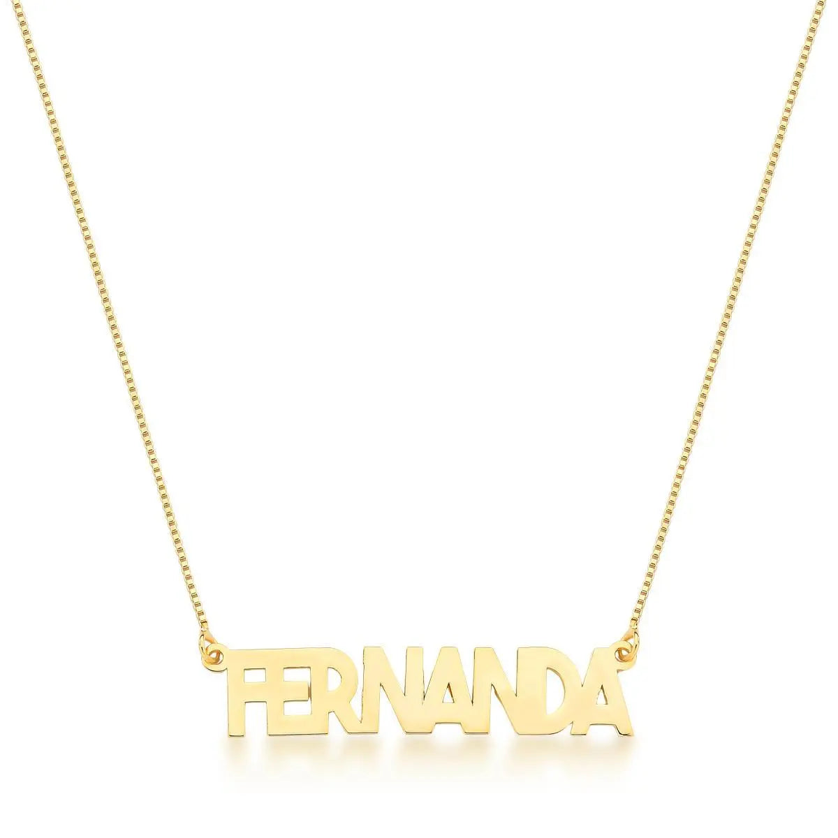 Gargantilha Folheada a Ouro Personalizada Nome com Até 9 Letras