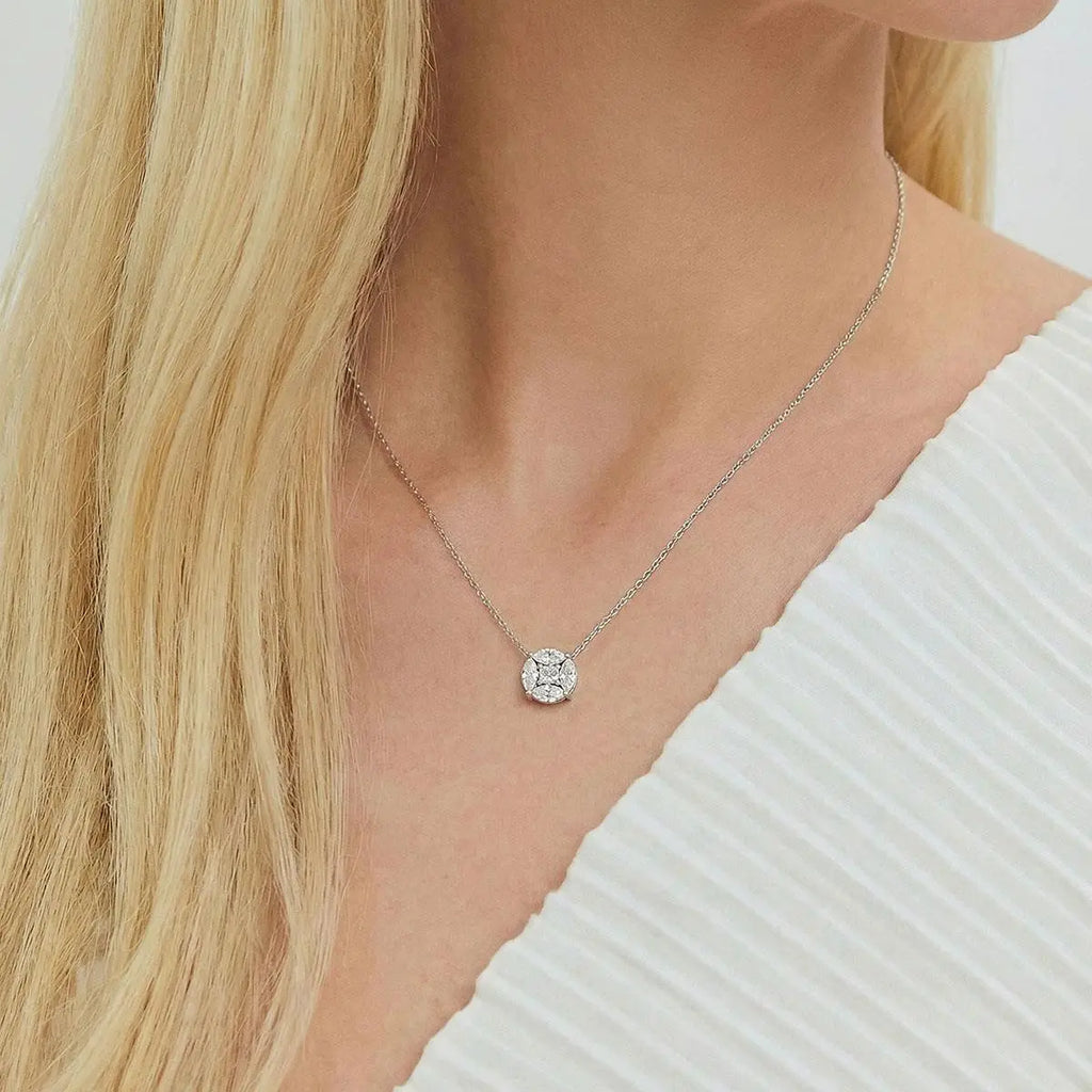 Colar de Prata 925 com Pingente de Pedras Moissanites 3mm