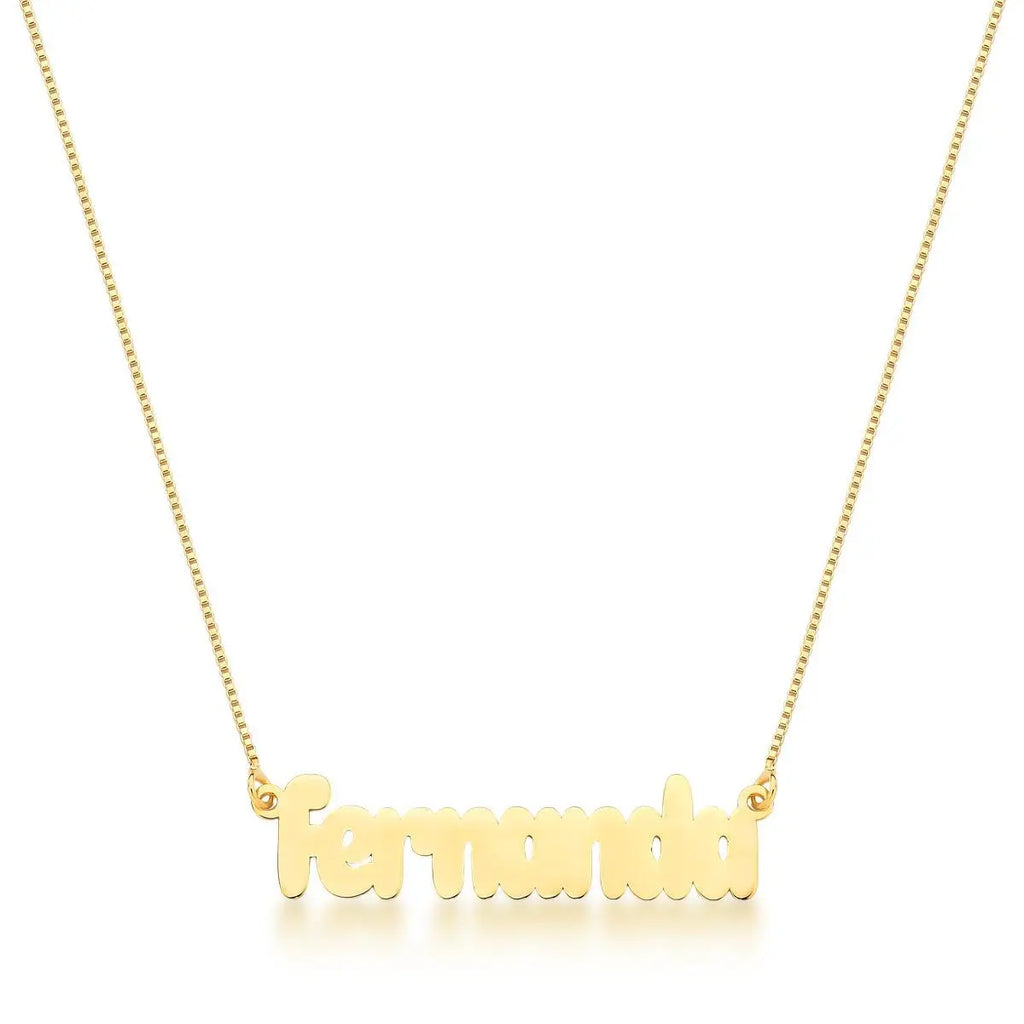 Gargantilha Folheada a Ouro Personalizada Nome com Até 9 Letras