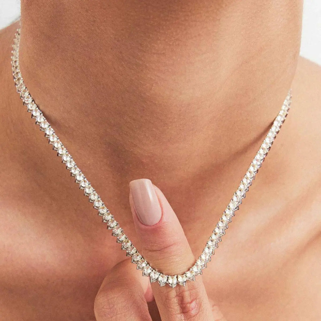 Colar Riviera Folheado a Ródio com Zircônias Redondas