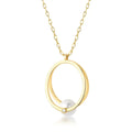 Colar Folheado a Ouro com Pingente Oval e Pérola Shell