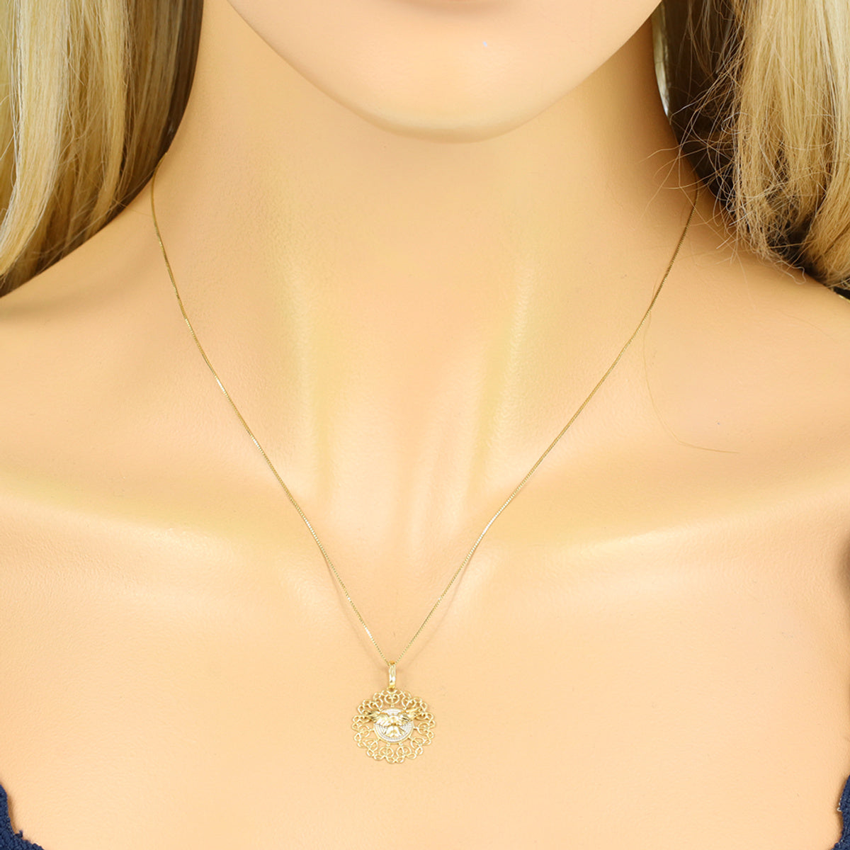 Pingente Espírito Santo Rodinado em Ouro 18K
