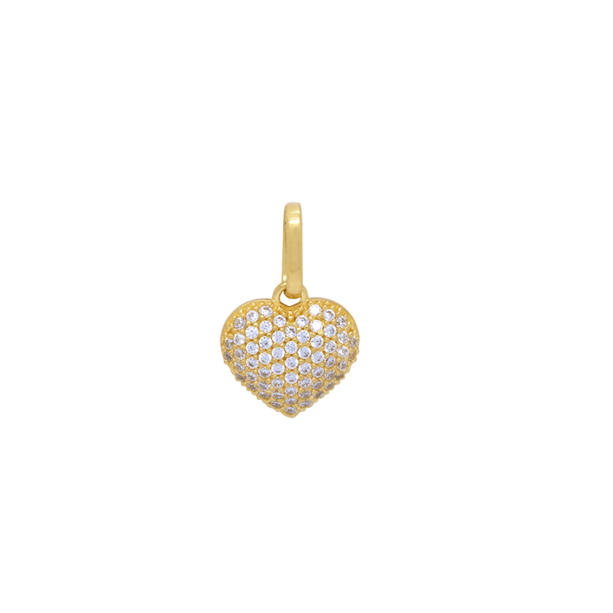 Pingente Coração Zircônias Brancas em Ouro 18K
