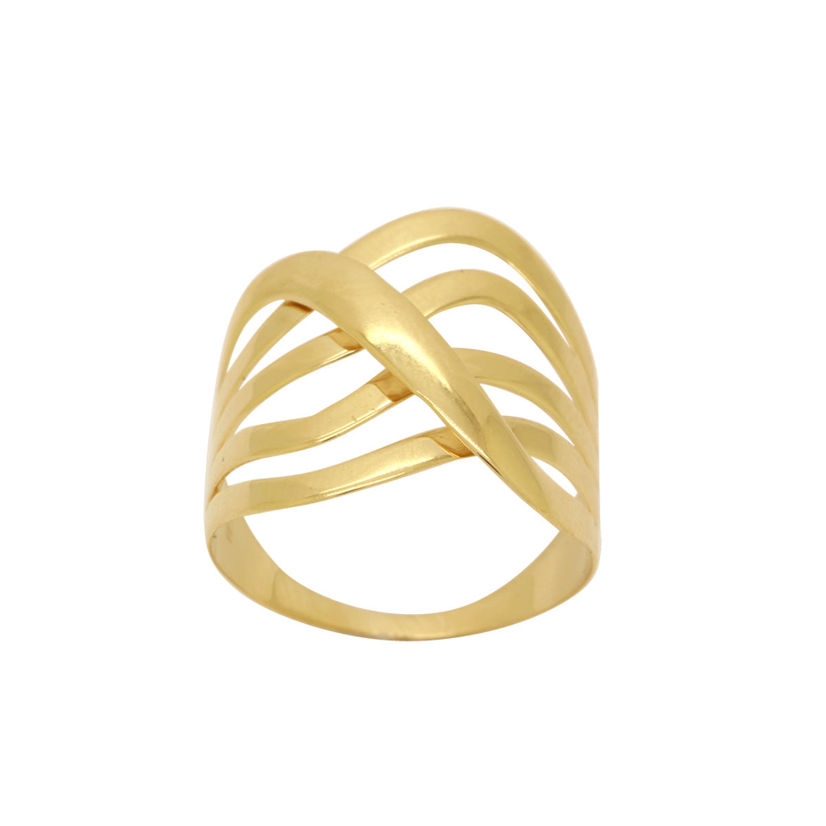 Anel Aro 5 Fios em Ouro 18K