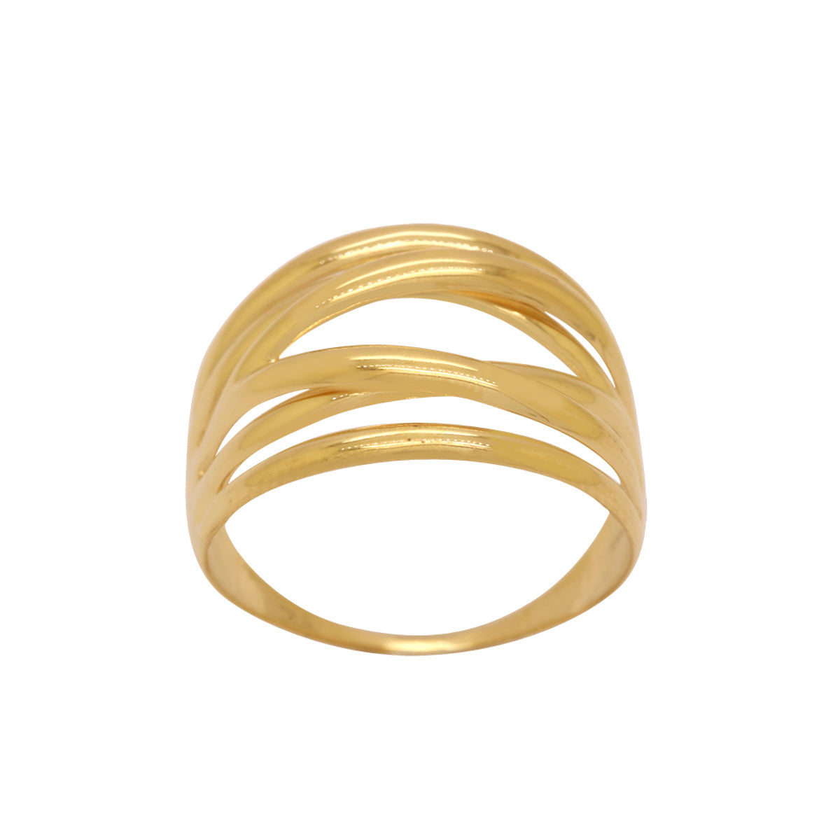 Anel Aro 5 Fios em Ouro 18K