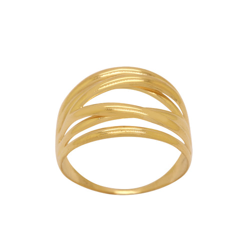 Anel Aro 5 Fios em Ouro 18K