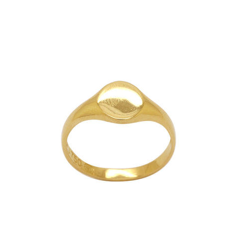 Anel Aro Abaulado Chapa Oval em Ouro 18K