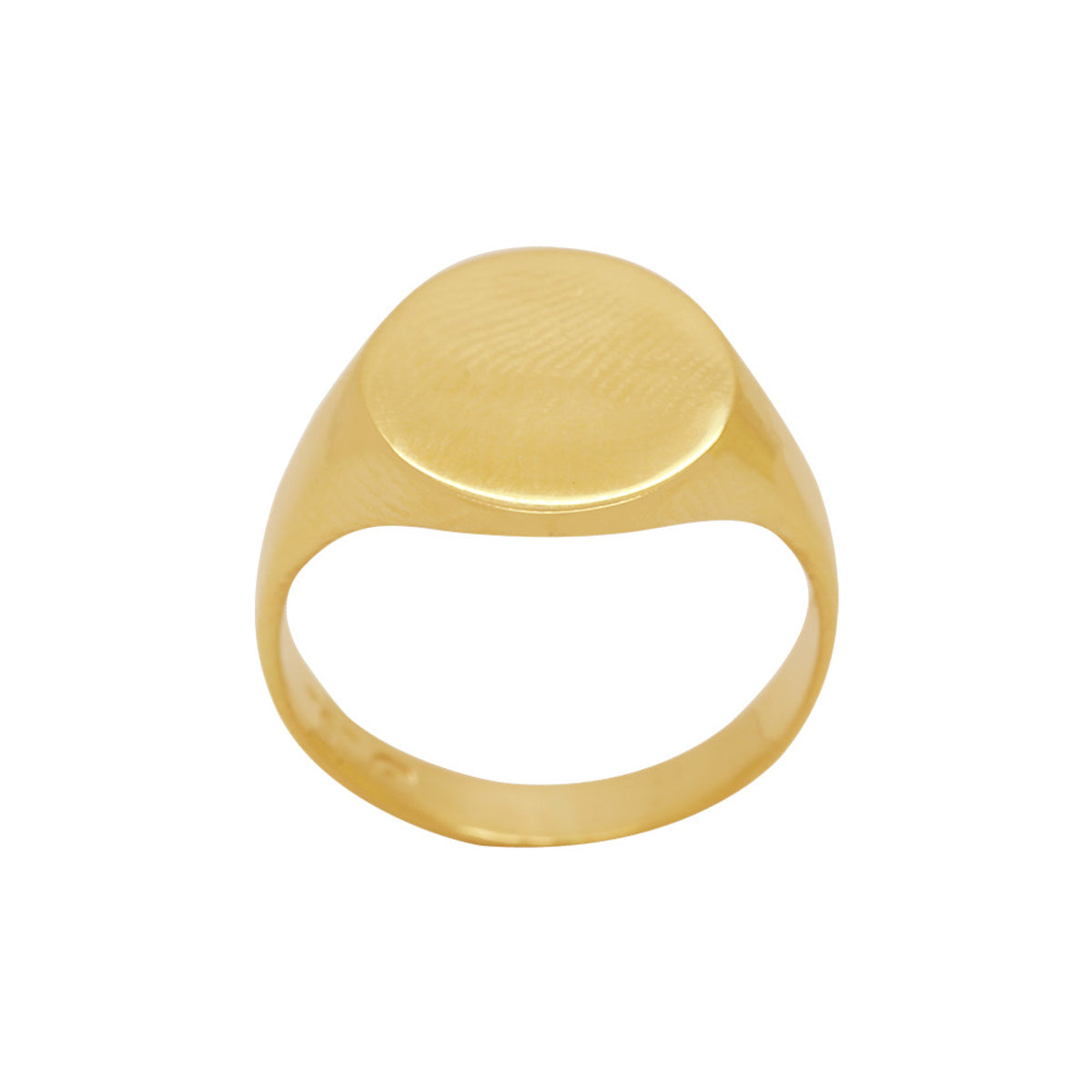 Anel Aro Abaulado Chapa Oval em Ouro 18K
