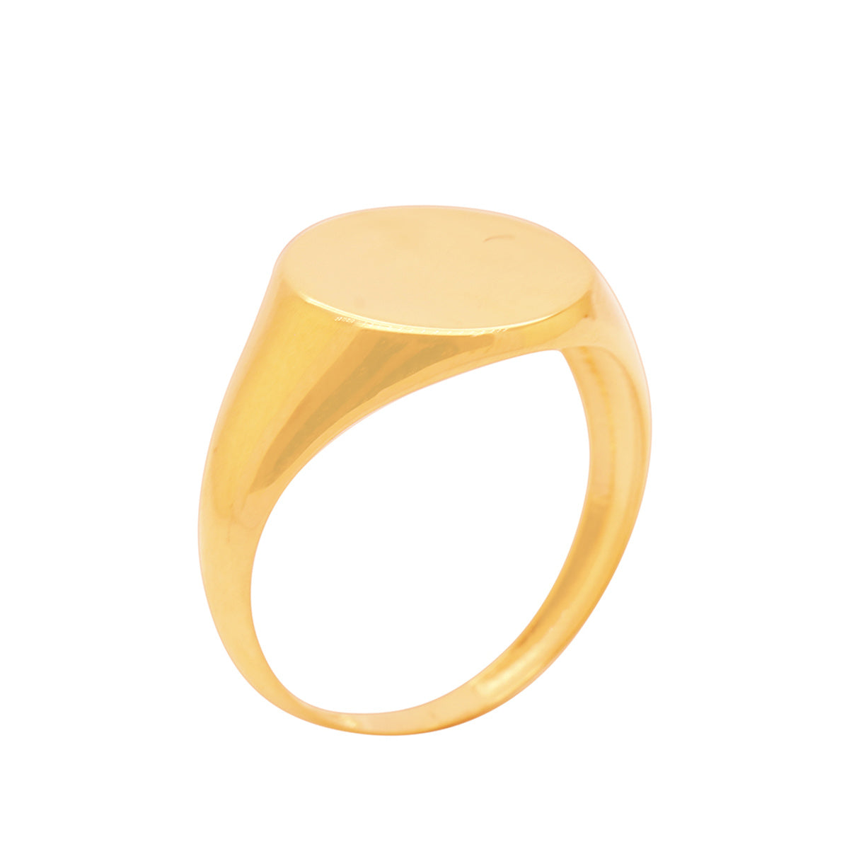 Anel Aro Abaulado Chapa Redondo em Ouro 18K