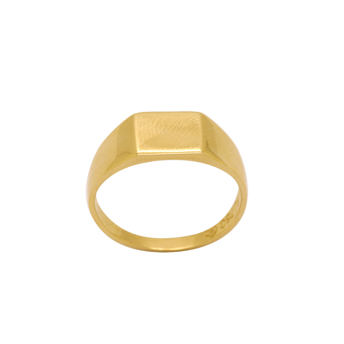 Anel Aro Abaulado Chapa Retangular em Ouro 18K